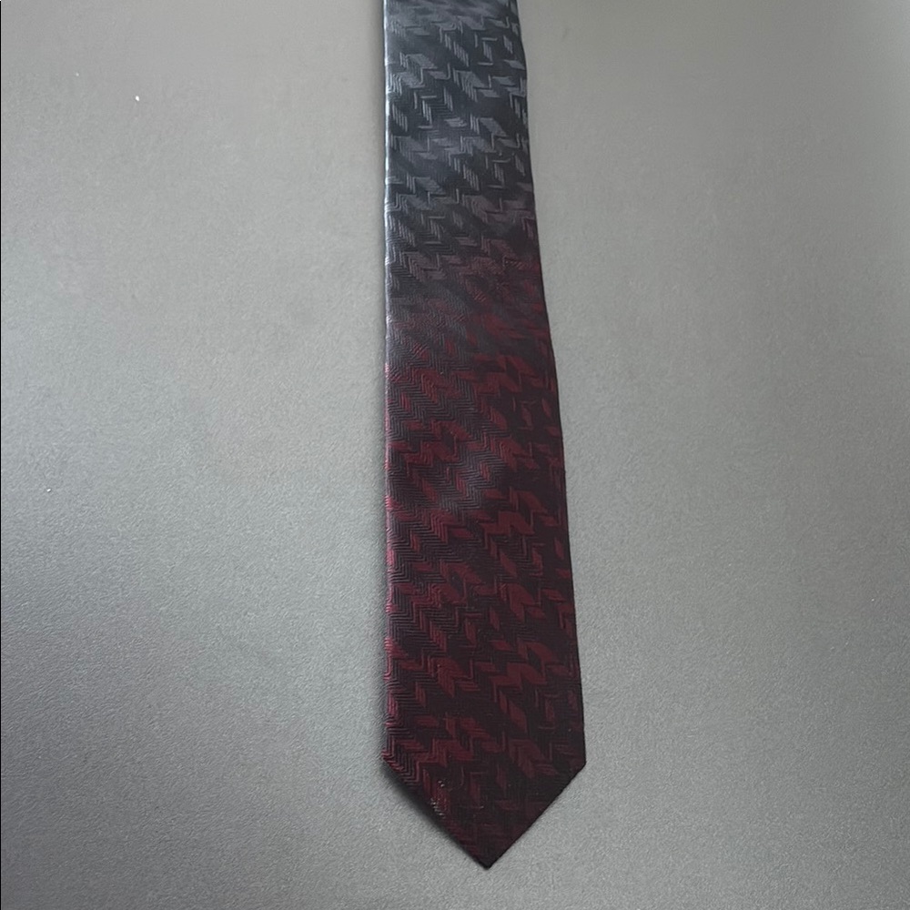 Black and Red Silk Tie with Subtle Texture